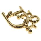 Dior Logo Rhinestone Pin Badge Brooch Gold — view 6