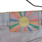 Chanel CC Logo Button Gradient Wide Denim Pants Indigo — view 5