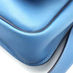 Hermes Steve Bright Blue Jean Shoulder Bag Leather Chevre Silver — view 5
