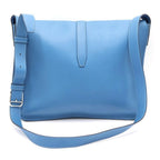 Hermes Steve Bright Blue Jean Shoulder Bag Leather Chevre Silver — view 2