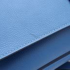 Hermes Steve Bright Blue Jean Shoulder Bag Leather Chevre Silver — view 6