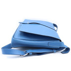 Hermes Steve Bright Blue Jean Shoulder Bag Leather Chevre Silver — view 3