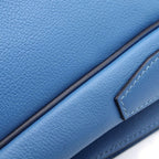 Hermes Steve Bright Blue Jean Shoulder Bag Leather Chevre Silver — view 7