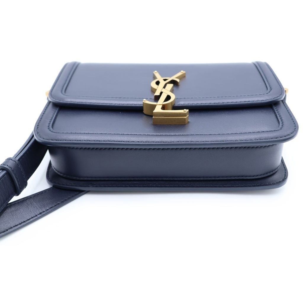 Saint Laurent Paris Solferino Small Mini Shoulder Bag Navy Leather Gold — view 4