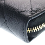 Chanel Quilted Classic Caviar Leather Zip Coin Purse Gold Black — view 4