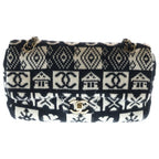 Chanel Coconut Jewel Gold Chain Shoulder Bag White Black