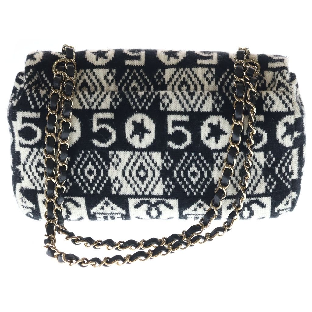 Chanel Coconut Jewel Gold Chain Shoulder Bag White Black — view 2