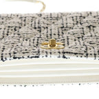Chanel Quilted Top Handle Mini Flap Tweed Lambskin Gold Chain Shoulder — view 4