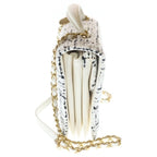 Chanel Quilted Top Handle Mini Flap Tweed Lambskin Gold Chain Shoulder — view 3
