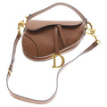 Dior Saddle Bag Brown Grained Calfskin Gold