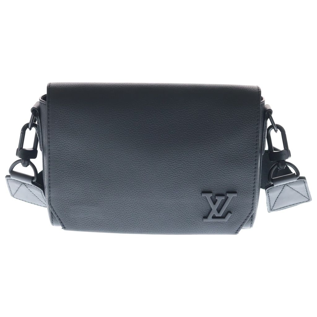 Louis Vuitton LV Aerogram Takeoff Messenger Leather Shoulder Bag Black