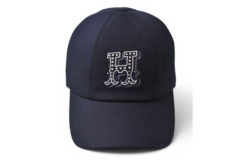 Hermes Cap Hat Cap Serena Electric 57 Cotton Navy — view 8