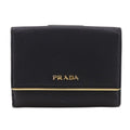 Prada Logo Saffiano Black Bifold Wallet