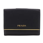 Prada Logo Saffiano Black Bifold Wallet