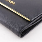 Prada Logo Saffiano Black Bifold Wallet — view 5