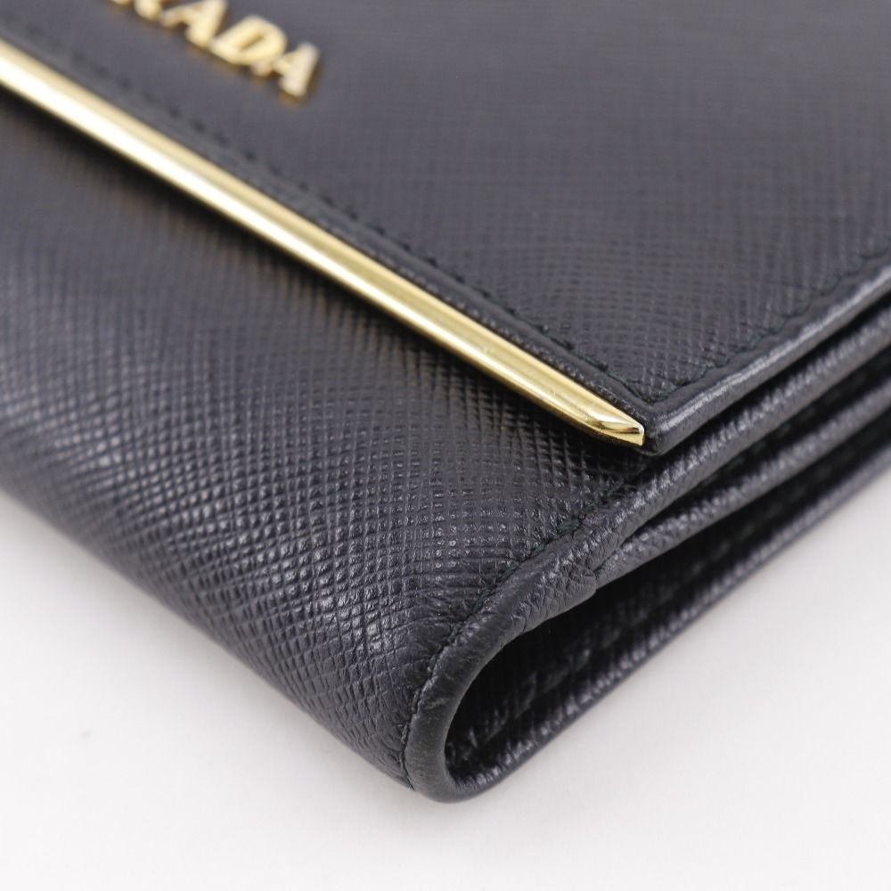 Prada Logo Saffiano Black Bifold Wallet — view 5