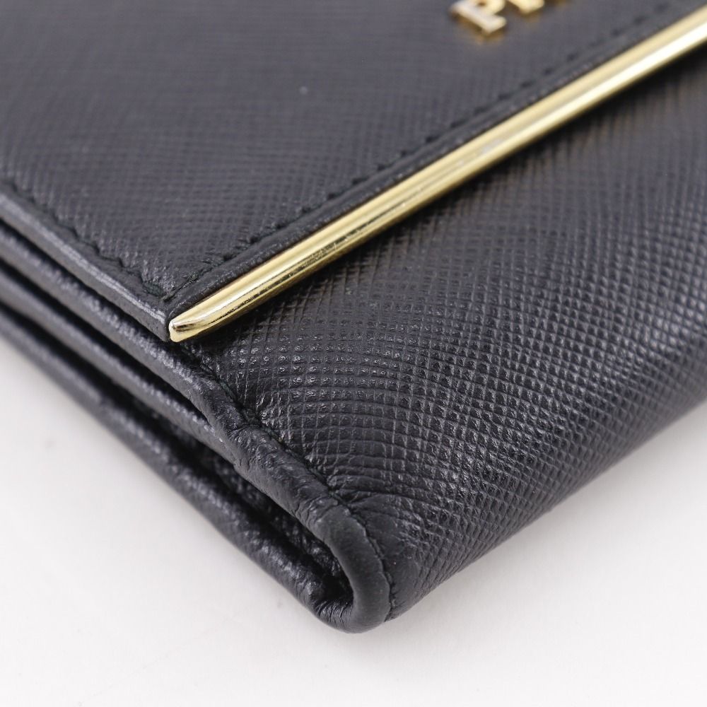 Prada Logo Saffiano Black Bifold Wallet — view 4