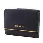Prada Logo Saffiano Black Bifold Wallet — view 2