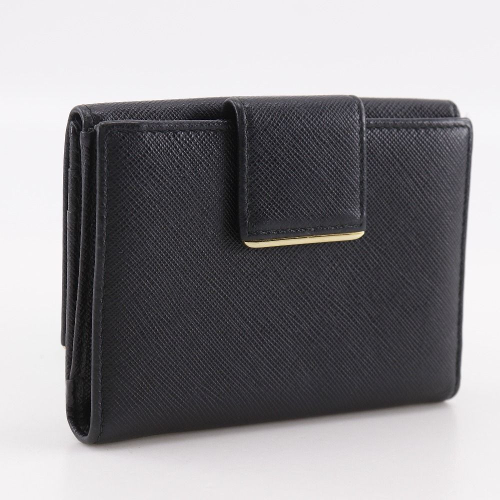 Prada Logo Saffiano Black Bifold Wallet — view 3