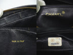 Chanel CC Logo Quilted Tassel Chain Shoulder Bag Pochette Caviar Leather Black — view 9