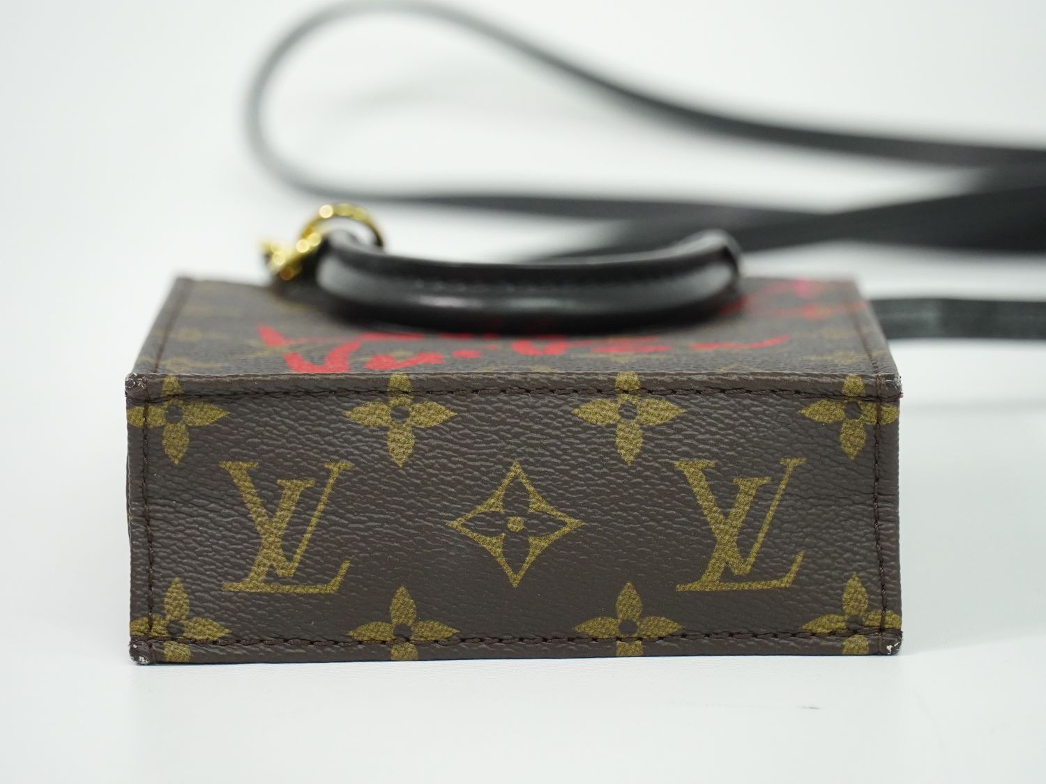 Louis Vuitton LV Petite Sac Plat Foreign Love Monogram 2-Way Shoulder Bag Brown — view 3