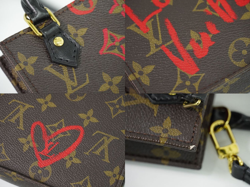Louis Vuitton LV Petite Sac Plat Foreign Love Monogram 2-Way Shoulder Bag Brown — view 7