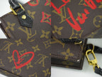 Louis Vuitton LV Petite Sac Plat Foreign Love Monogram 2-Way Shoulder Bag Brown — view 7