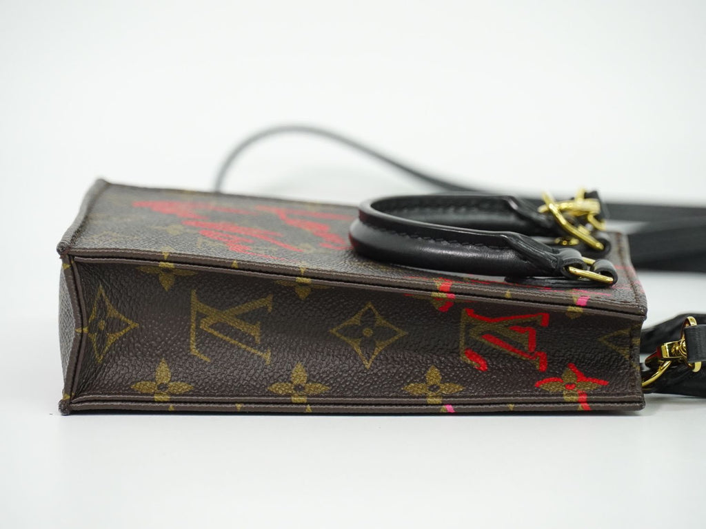 Louis Vuitton LV Petite Sac Plat Foreign Love Monogram 2-Way Shoulder Bag Brown — view 4