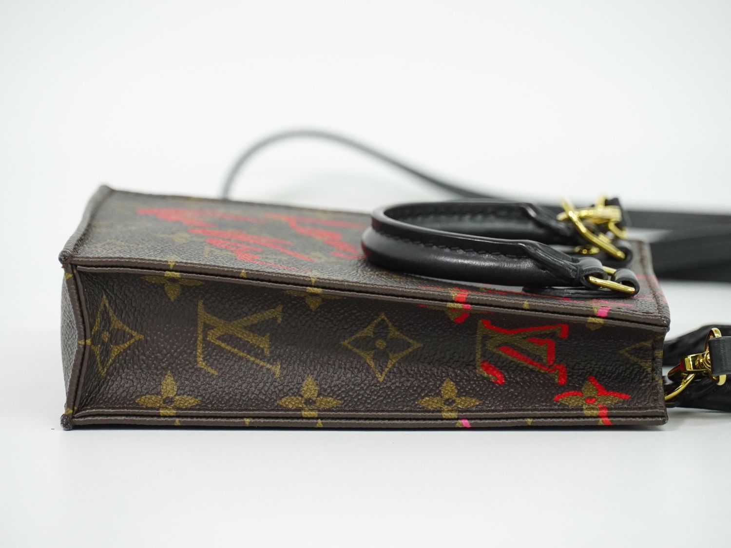 Louis Vuitton LV Petite Sac Plat Foreign Love Monogram 2-Way Shoulder Bag Brown — view 4