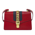Gucci Sylvie Sherry Line Shoulder Bag Leather