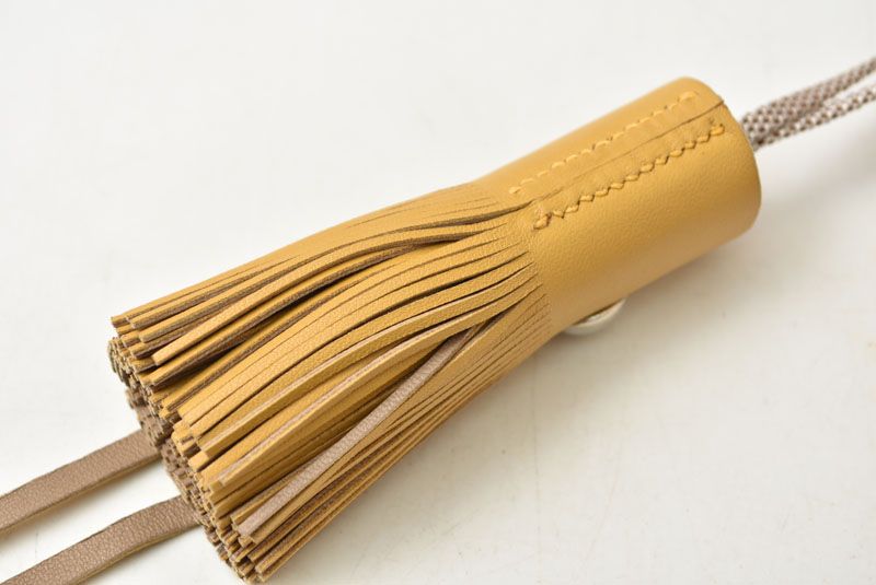 Hermes Bag Charm Strap Key Holder Sylvania Squid Petit Ash Sesame Ornament — view 5