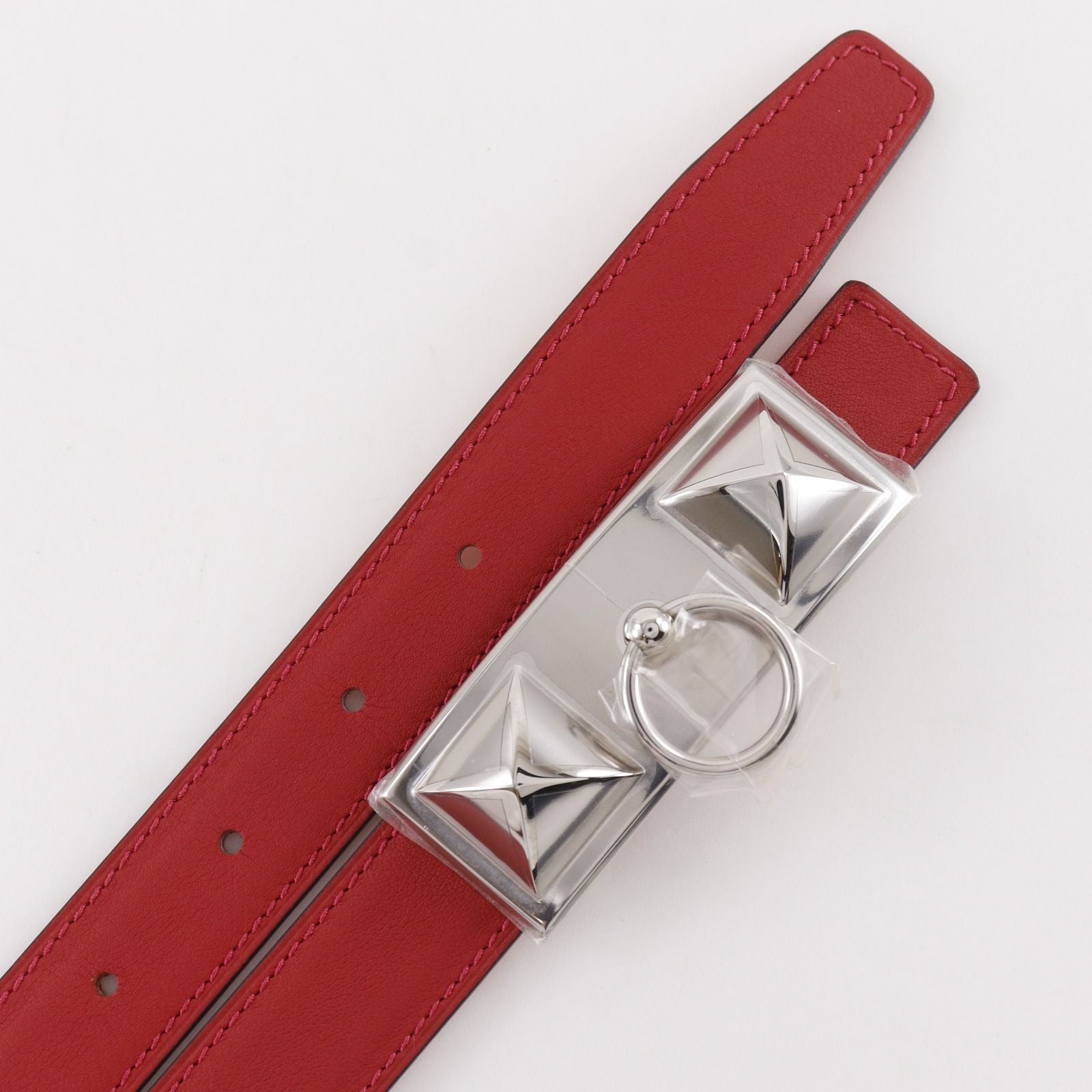 Hermes Rival Reversible Swift Veau Metal Red Belt — view 4