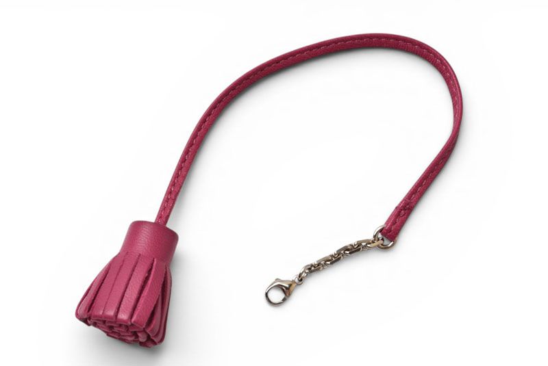 Hermes Book Mark Charm Carmenchita Grand Pompon 23 Pink Keychain