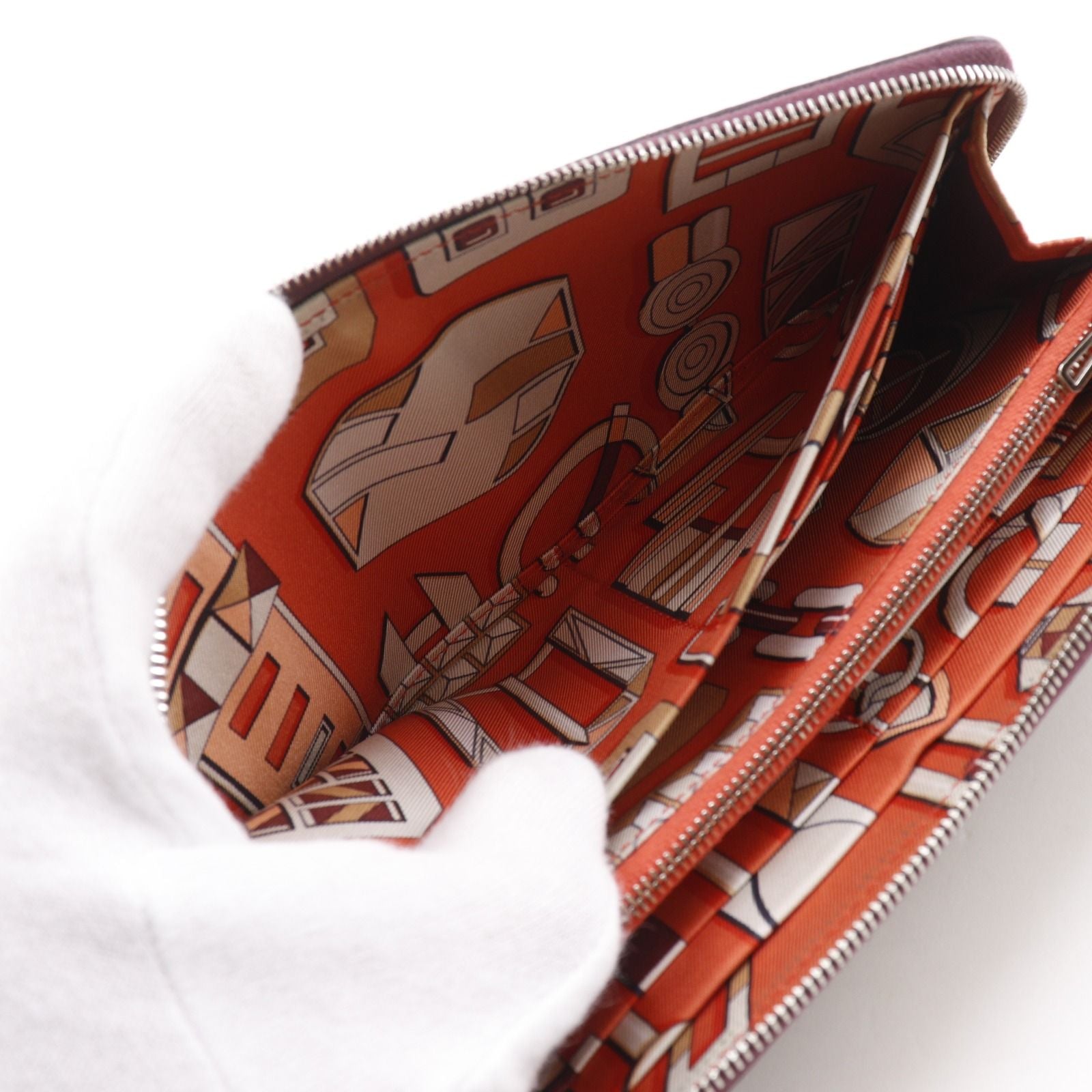 Hermes Azap Long Silk in Veau Winered a Wallet — view 5