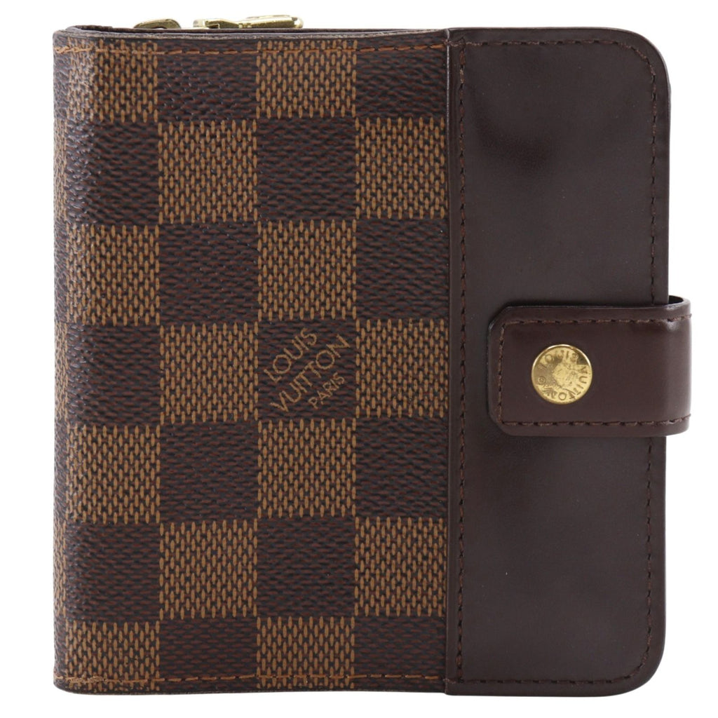 Louis Vuitton Compact Zip Damier Canvas Brown Bifold Wallet