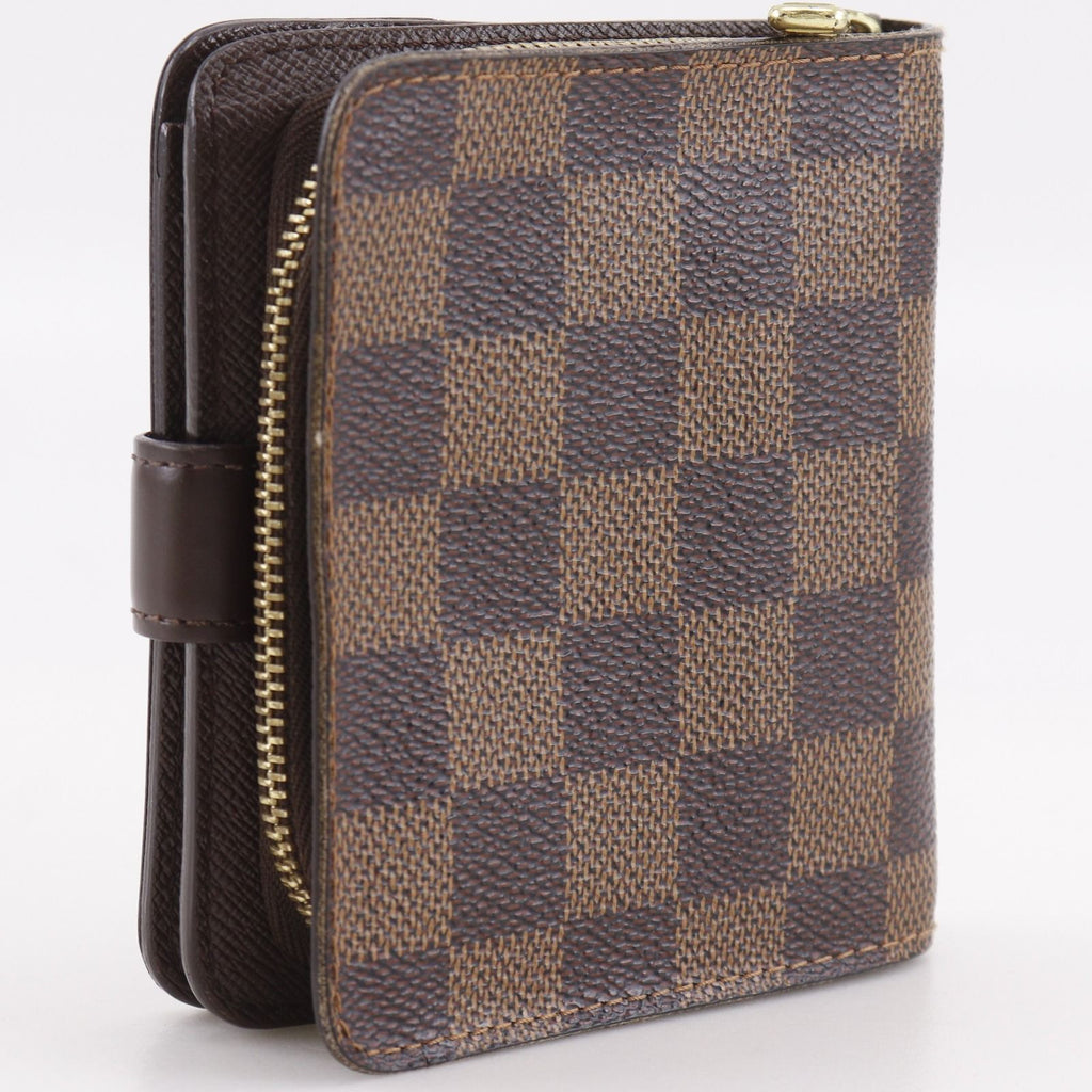 Louis Vuitton Compact Zip Damier Canvas Brown Bifold Wallet — view 3