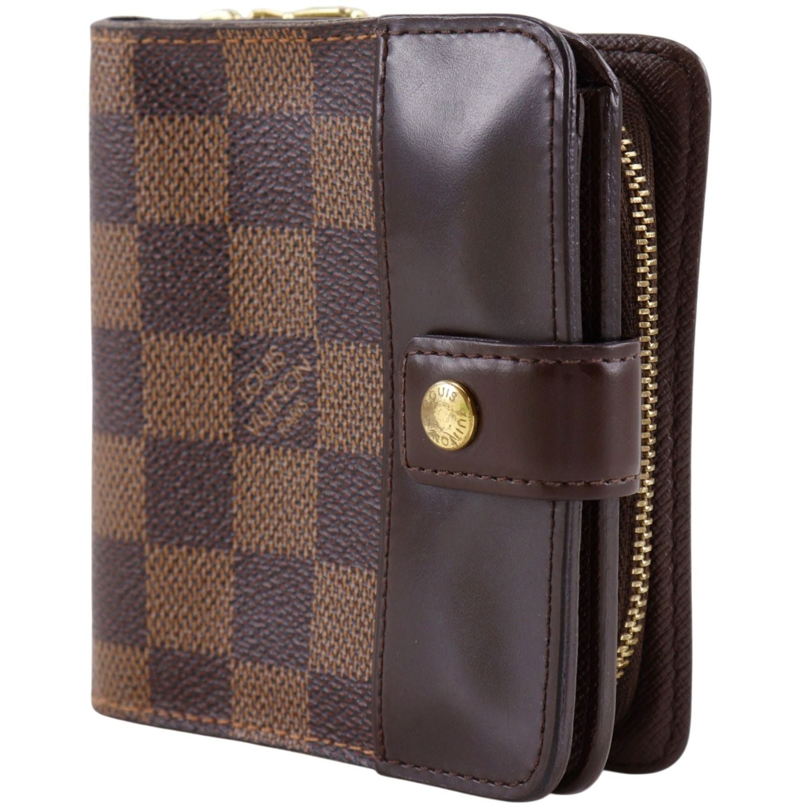 Louis Vuitton Compact Zip Damier Canvas Brown Bifold Wallet — view 2