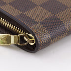 Louis Vuitton Porte-Monnaie Zip Around Damier Canvas Brown — view 6