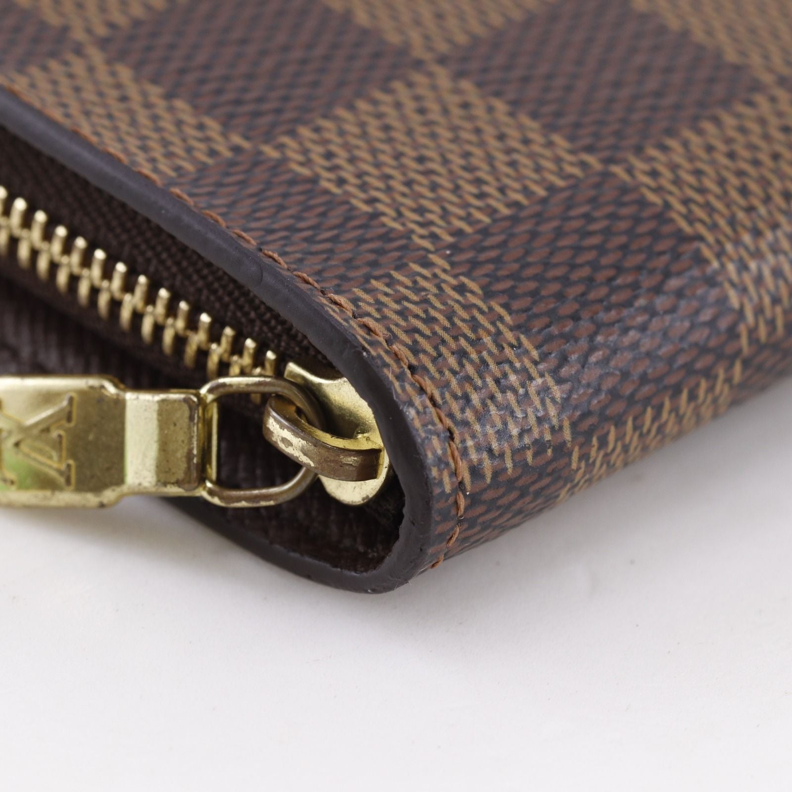 Louis Vuitton Porte-Monnaie Zip Around Damier Canvas Brown — view 6