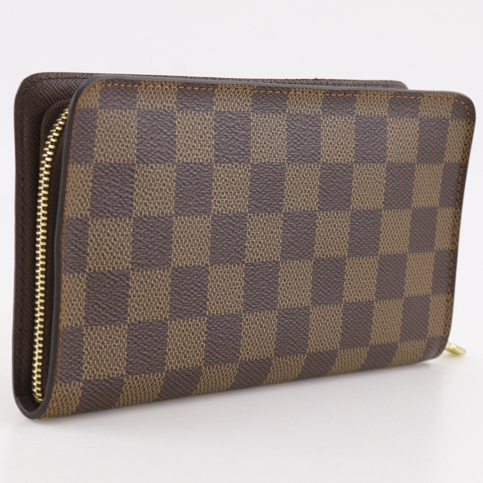 Louis Vuitton Porte-Monnaie Zip Around Damier Canvas Brown — view 3