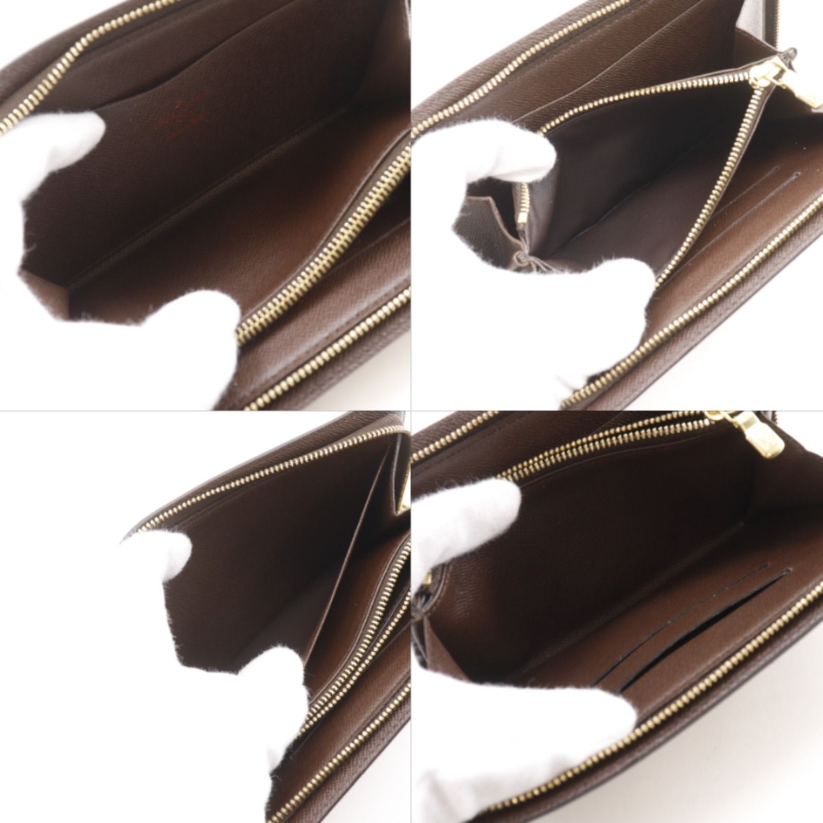 Louis Vuitton Porte-Monnaie Zip Around Damier Canvas Brown — view 7