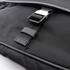 Prada Shoulder Bag Flap Black Nylon Saffiano Leather — view 8