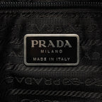 Prada Shoulder Bag Flap Black Nylon Saffiano Leather — view 4