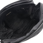 Prada Shoulder Bag Triangle Logo Black Nylon Saffiano Leather — view 3