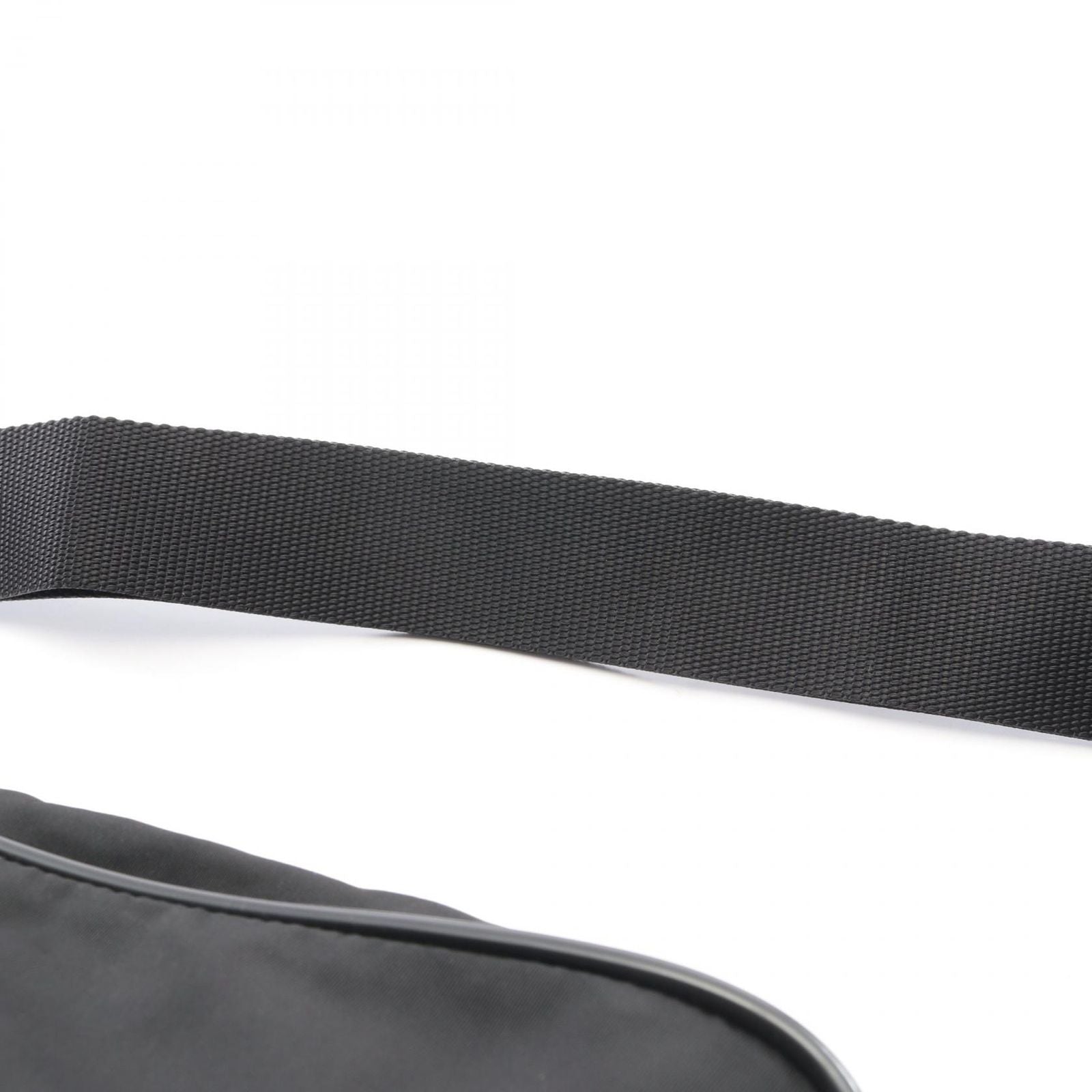 Prada Shoulder Bag Triangle Logo Black Nylon Saffiano Leather — view 9