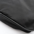 Prada Shoulder Bag Triangle Logo Black Nylon Saffiano Leather — view 6