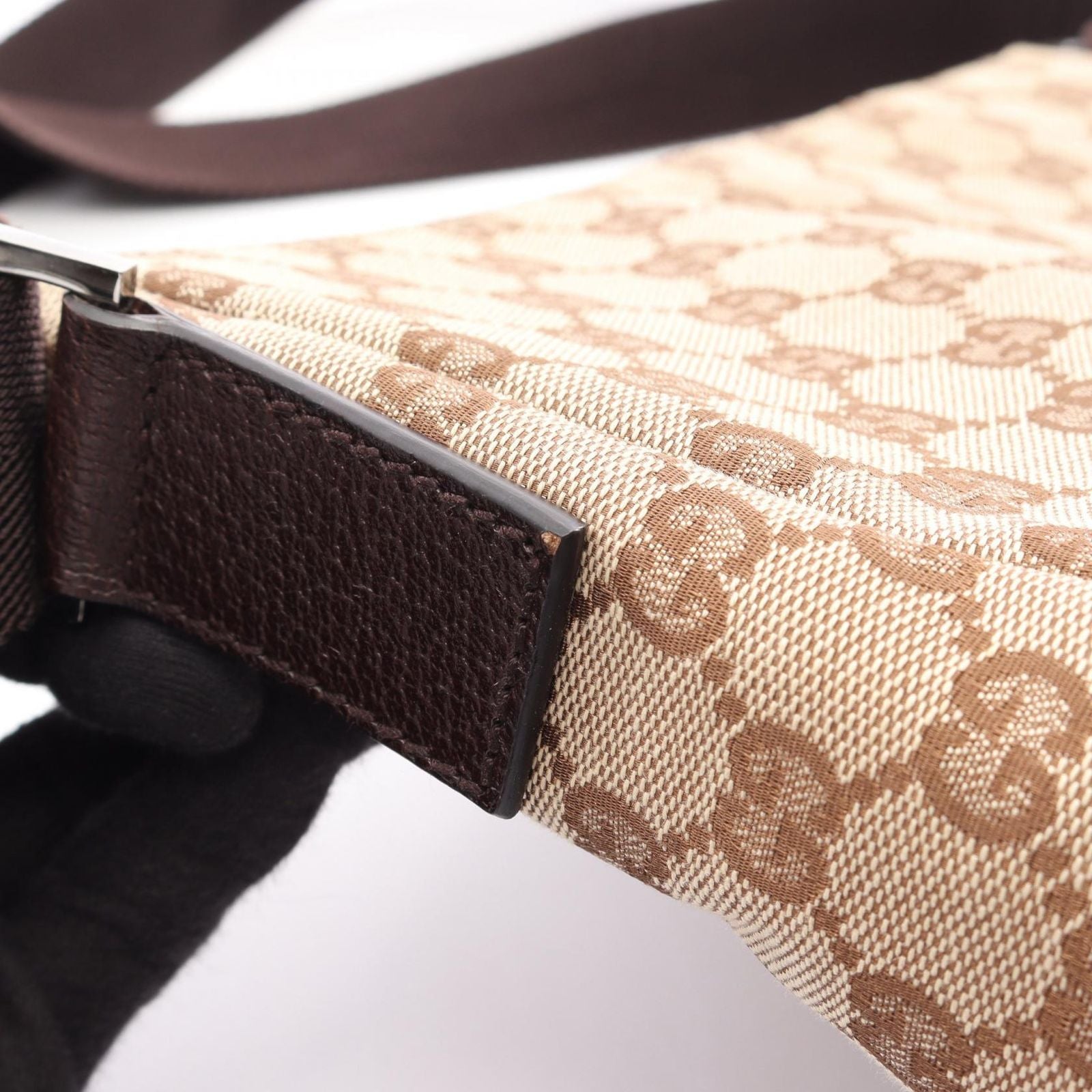 Gucci Shoulder Bag GG Canvas Beige Dark Brown — view 9