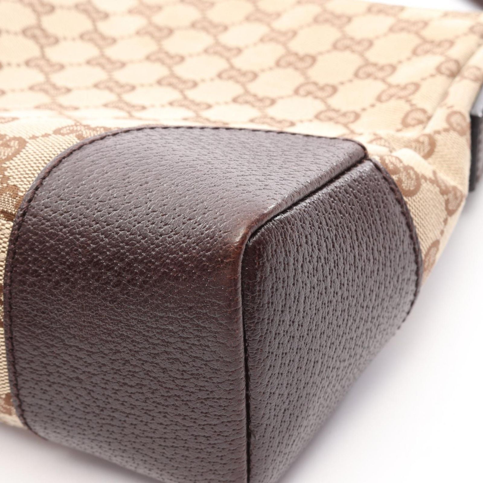 Gucci Shoulder Bag GG Canvas Beige Dark Brown — view 7