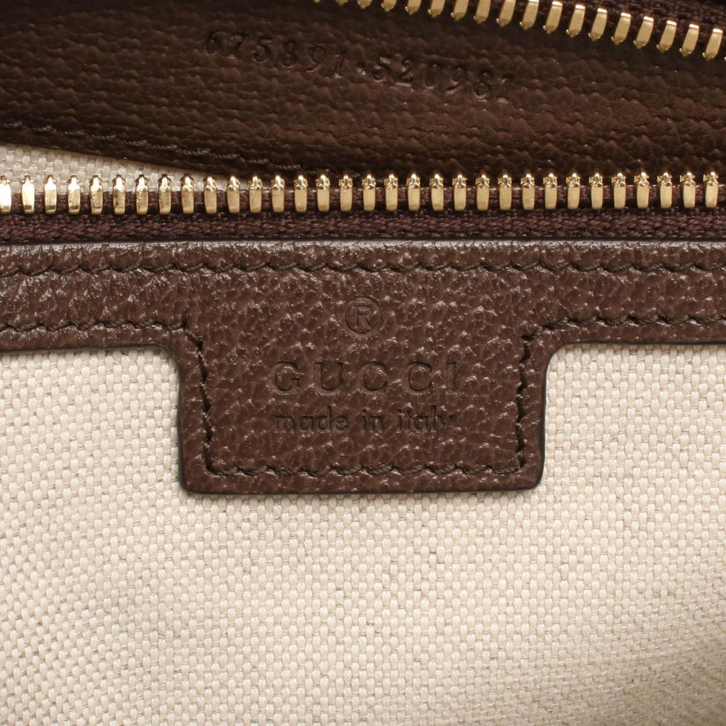 Gucci Shoulder Bag Jumbo GG Beige Brown Canvas Leather — view 4