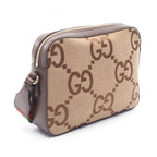 Gucci Shoulder Bag Jumbo GG Beige Brown Canvas Leather — view 2